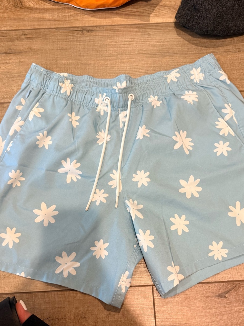 Hollister Light Blue Floral Men's Swim Trunks